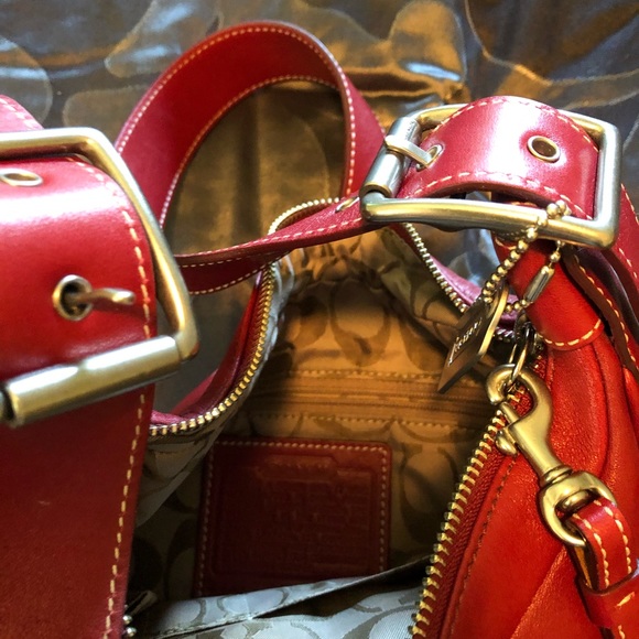 Coach Red Hobo Bag - Picture 3 of 8